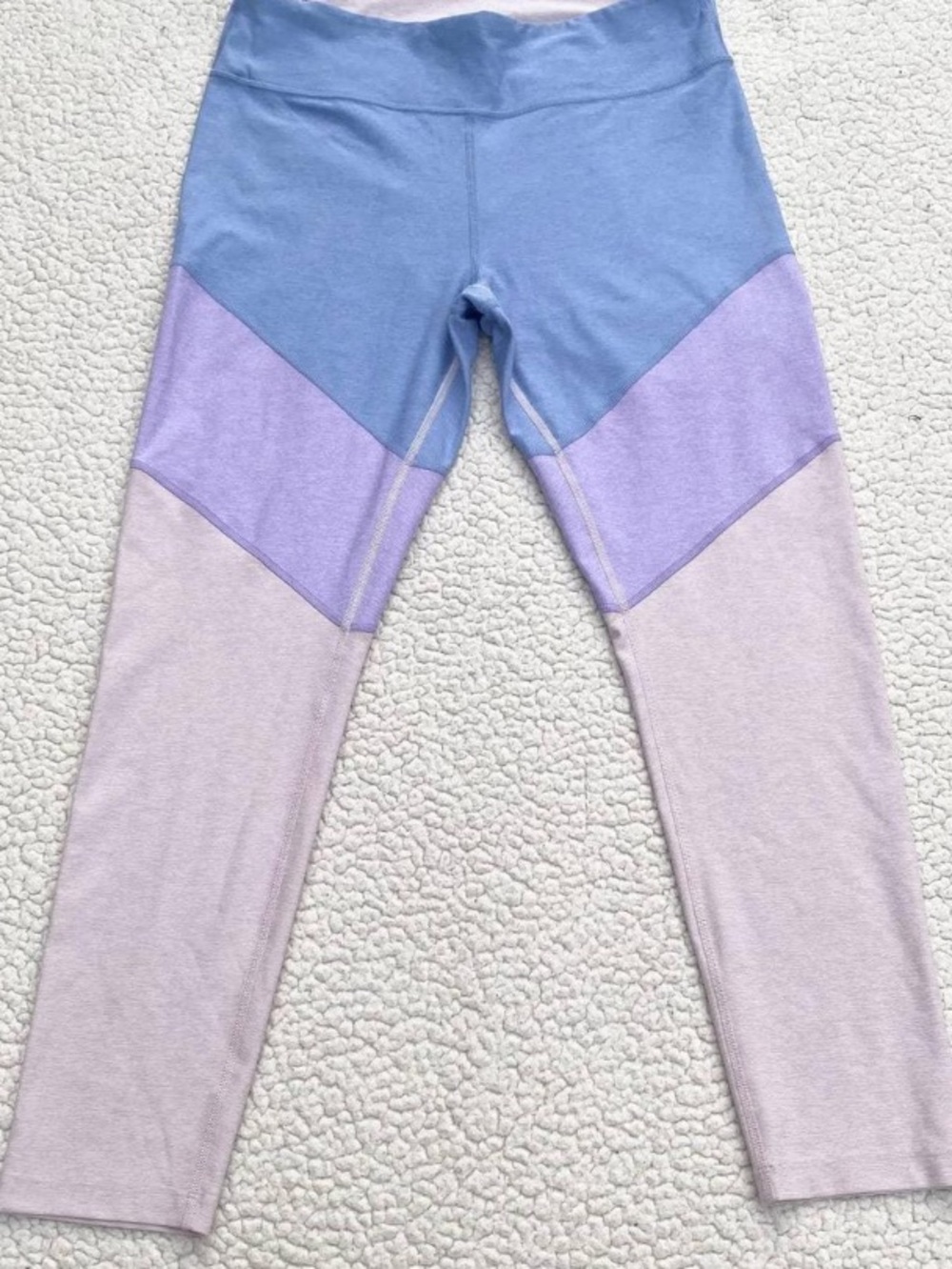 Outdoor Voices Colorblock High-Waist Leggings in Blue, Purple, Cream